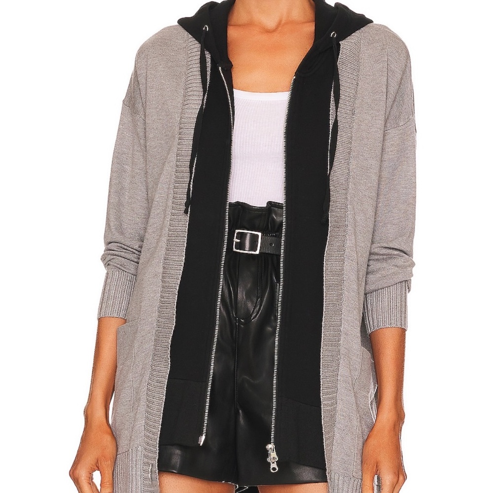 Brynn Long Dickie Cardigan in Heather Grey Central Park West